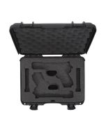 Nanuk Hard Gun Case with Foam Insert for Glock 2Up, Lockable Latches, Black, 910S-080BK-0J0-18002
