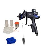 DeVilbiss DV1-B Plus HVLP Basecoat Spray Gun, DeKups Demo Kit, Brush & Microfiber Prep Kit