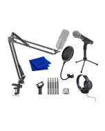 Samson Q2U Podcast Bundle with InnoGear Boom Arm, SR350 Headphones, Pop Filter & Microfiber Cleaning Cloth