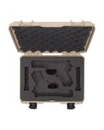 Nanuk Hard Gun Case with Foam Insert for Glock 2Up, Lockable Latches, Tan, 910S-080TN-0J0-18002