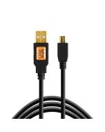 Tether Tools TetherPro 1' USB 2.0 to Mini-B 5-Pin Cable, Fully Shielded, Non-Reflective Black
