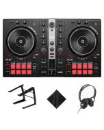 Hercules DJControl Inpulse 300 DJ Controller w/ On-Stage Headphones, Laptop Stand, Adapter & More
