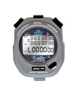 Ultrak 496 Plastic Stopwatch Timer, 500-Lap Memory, Dual Split Recall, Water-Resistant, Gray