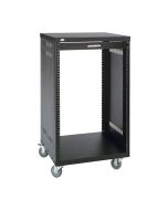 Samson Steel Studio Rack Stand with Locking Casters, Steel Frame & Flanged Blank Panel