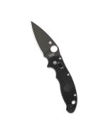 Spyderco Manix® 2 Lightweight Knife with 3.37Inch CTS BD1 PlainEdge Blade, FRCP Handle, Ball Bearing Lock, Black