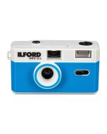Ilford Sprite 35-II Reusable 35mm Film Camera with 31mm f/9 Lens and Built-In Flash, Silver & Blue
