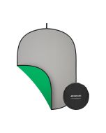 Westcott Collapsible 2-in-1 Gray & Green 5 ft. x 6.5 ft. Backdrop, Ultra-Portable, for Photos & Videos