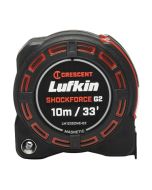 Lufkin 1-1/4-Inch x 10m/33-ft. Shockforce™ G2 Magnetic Tape Measure, Diamond Coated End Hook