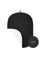 Westcott Collapsible 2-in-1 Black & White 5 ft. x 6.5 ft. Backdrop, Ultra-Portable, for Photos & Videos