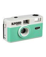 Ilford Sprite 35-II Reusable 35mm Film Camera with 31mm f/9 Lens and Built-In Flash, Silver and Teal