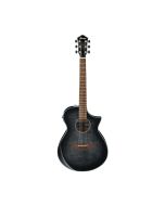 Ibanez 6-String Acoustic-Electric Guitar, Flamed Maple Top, Transparent Black Sunburst, AEWC400