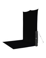 Westcott 5 ft. x 12 ft. X-Drop Wrinkle-Resistant Sweep Backdrop Kit for Portraits, Rich Black, 578SK