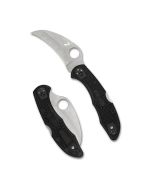 Spyderco Tasman™ Salt® 2 Black FRN Handle Knife, 2.9" H-2 Steel Hawkbill PlainEdge Blade, Back Lock