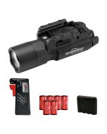 SureFire X300 Ultra Black Light with Rail-Lock, 4×123A Batteries, Tester & Case Bundle