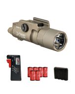 SureFire X300 Ultra Tan Light with T-Slot, 4×123A Batteries, Tester & Case Bundle