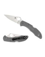 Spyderco Delica 4 Lightweight Flat Ground Folding Knife, 2.9-Inch VG-10 Stainless Steel Blade, Gray
