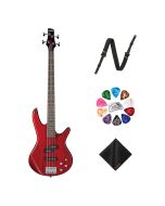 Ibanez GSR200TR 4-String Right-Hand Bass with POWERPAD Strap, Waith Picks & Cloth, Transparent Red Finish