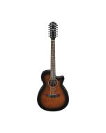 Ibanez 12-String Acoustic/Electric Cutaway Guitar with Spruce Top, Dark Violin Sunburst, AEG5012