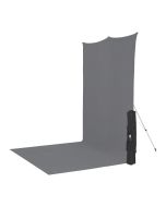 Westcott 5 ft. x 12 ft. X-Drop Wrinkle-Resistant Sweep Backdrop Kit, Neutral Gray, 620SK