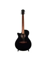 Ibanez Left-Handed Acoustic-Electric Guitar, Natural Back and Sides, Black High Gloss, AEG50L
