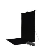 Westcott 8 ft. x 13 ft. X-Drop Pro Wrinkle-Resistant Sweep Backdrop Kit, Portable & Easy Setup, Rich Black