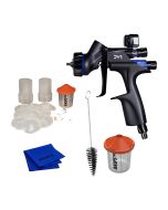 DeVilbiss DV1-B Plus HVLP Basecoat Spray Gun Kit with Tips, DeKups Cups, Brush & Microfiber Cloth