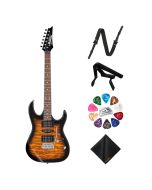 Ibanez Right-Hand Electric Guitar (Sunburst) Kit – Strap, Capo, Picks Organizer & Cloth Included