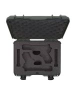 Nanuk Hard Gun Case with Foam Insert for Glock 2Up, Lockable Latches, Olive, 910S-080OL-0J0-18002