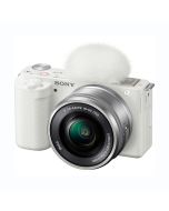 Sony Alpha ZV-E10 APS-C Interchangeable Lens Vlog Camera with 16-50mm Zoom Lens, 24MP, 4K/30p, White