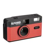 Ilford Sprite 35-II Reusable 35mm Film Camera with 31mm f/9 Lens and Built-In Flash, Red and Black