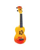 Mahalo Ukuleles Designer Series Hibiscus Flower Soprano Ukulele, Stylized Soundhole