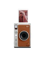 Fujifilm INSTAX MINI EVO Hybrid Instant Camera, 28mm f/2 Lens, 10 Lens/Film Effect, Bluetooth, Brown