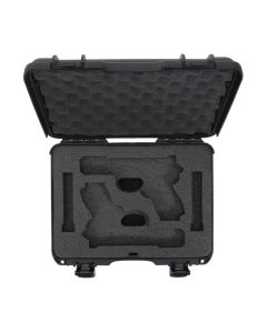 Nanuk Hard Gun Case with Foam Insert for Glock 2Up, Lockable Latches, Black, 910S-080BK-0J0-18002