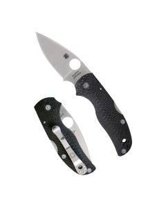 Spyderco Native® 5 Fluted Carbon Fiber Foldable Pocket Knife, Full-Flat Grind, Stainless Steel Blade