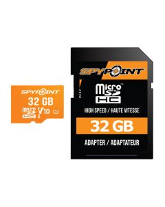 Spypoint 32 GB Micro SD Card with Adapter, Capture High-Quality Images and 720p or 1080p Video