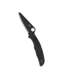 Spyderco Pacific Salt 2 Lightweight Knife, 3.78In H-1 Steel Serrated Blade, FRN Handle, SpyderEdge, Black