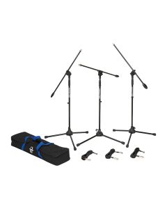 Samson BL3 VP Boom Stand & Cable (3-Pack), Die-Cast and Steel Construction, Black Finish