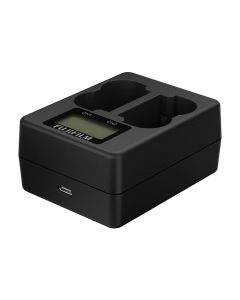 Fujifilm BC-W235 Dual Battery Charger for NP-W235, LED Indicator, Simul Charging, Backlit Display