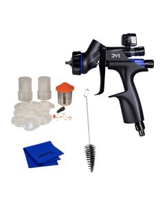 DeVilbiss DV1-B Plus HVLP Basecoat Spray Gun, DeKups Demo Kit, Brush & Microfiber Prep Kit