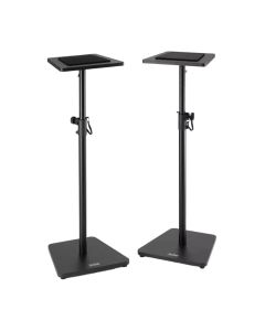 On-Stage Wood Studio Monitor Stands (Pair), 35.5 to 56.5-Inch Height Adjustable, Black, SMS7500B