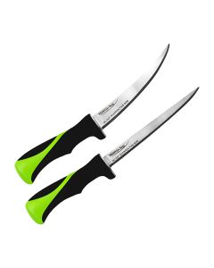 Relentless Knives Inshore Set, 7-Inch Curved & 8-Inch Straight Fillet Knives with Sheaths