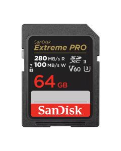 SanDisk Extreme PRO SDXC™ UHS-II Card, V60 Rated, 280MB/s Read, 100MB/s Write, for 6K/4K Video