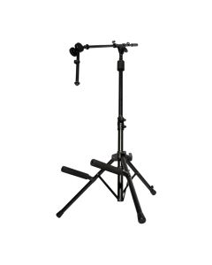 On-Stage Tilt-Back Tripod Amp Stand with Adjustable Mic Boom, 100 lb Capacity, Black, RS7501