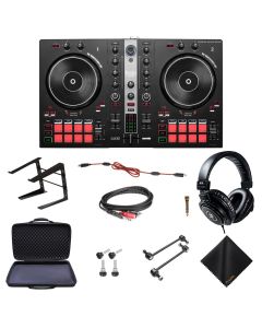 Hercules DJControl Inpulse 300MK2 DJ Controller w/Waith Case, Mackie Headphones, Laptop Stand & More