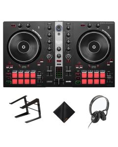 Hercules DJControl Inpulse 300 DJ Controller w/ On-Stage Headphones, Laptop Stand, Adapter & More