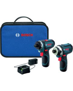 Bosch 12V Max 2-Tool Combo Kit Pocket Driver (PS21),  Impact Driver (PS41) w/ (2) 2 Ah Batteries