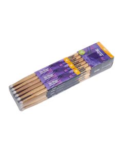 On-Stage Hickory Drumsticks, Nylon Tip, Medium Flexibility, Durable Hickory Wood, 12 Pairs