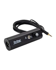 On-Stage Consumer to Pro Passive DI Box with 10 Ft Cable, Volume Control and Ground Lift, Black, DB100