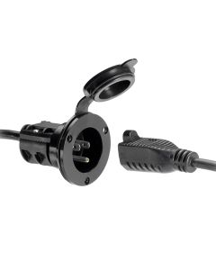 Minn Kota AC Power Port-Black / MKR-21, Allows Quick Thru-Hull Connections to AC Extension Cord