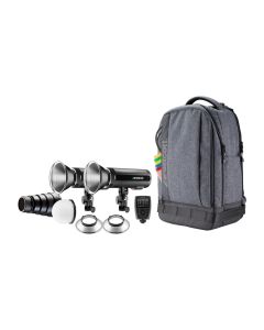 Westcott FJ200 Strobe 2-Light Backpack Kit for Multi-Brand Cameras, Type B (US) Plug, TTL, 4772M